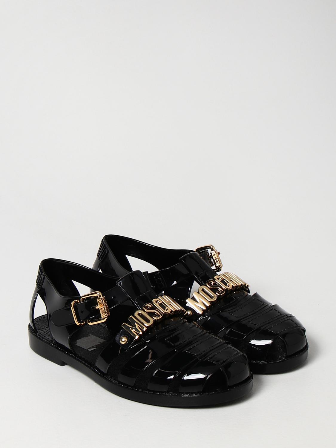 MOSCHINO COUTURE Jelly sandals with logo Black Moschino Couture