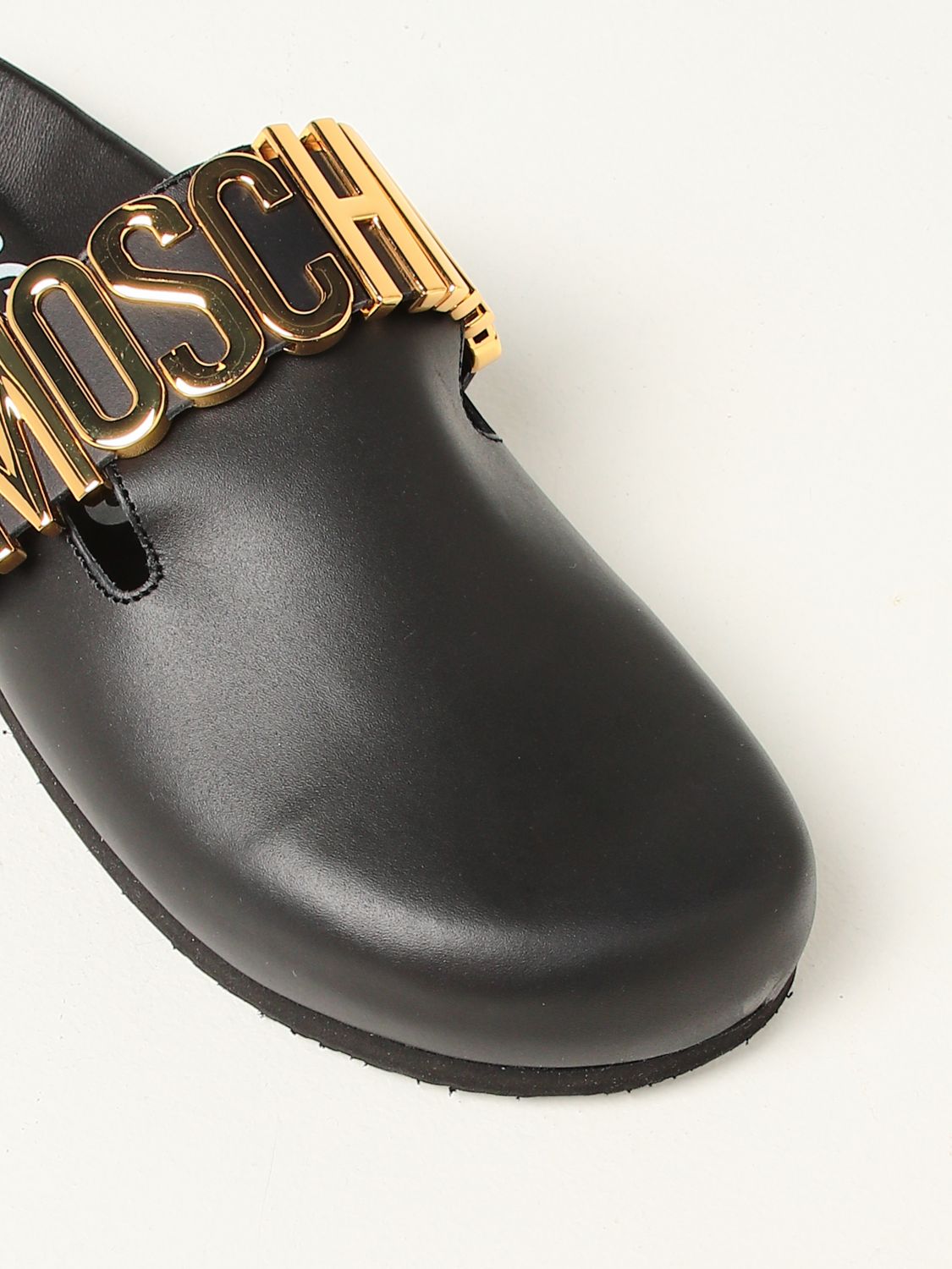 Flat shoes Moschino Couture: Moschino Couture leather mules black 4