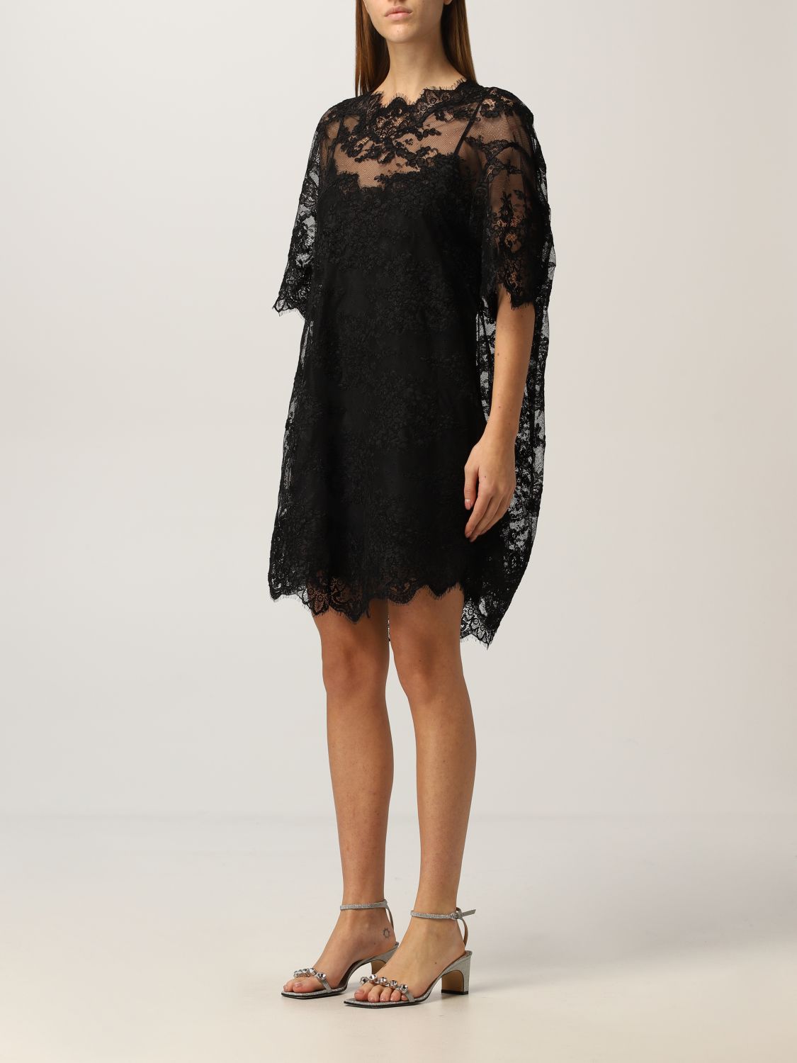 ERMANNO SCERVINO: lace mini dress - Black | Ermanno Scervino dress ...