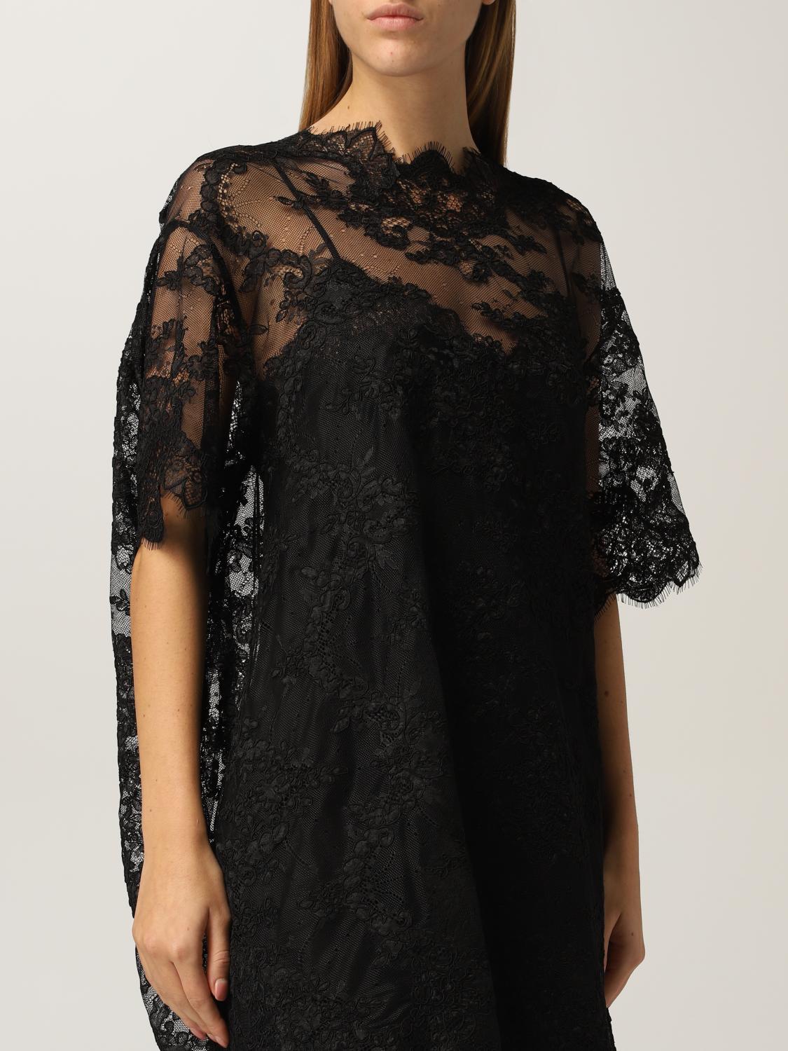 ERMANNO SCERVINO: Abito mini in pizzo - Nero | Abito Ermanno Scervino  D392Q318AQO GIGLIO.COM