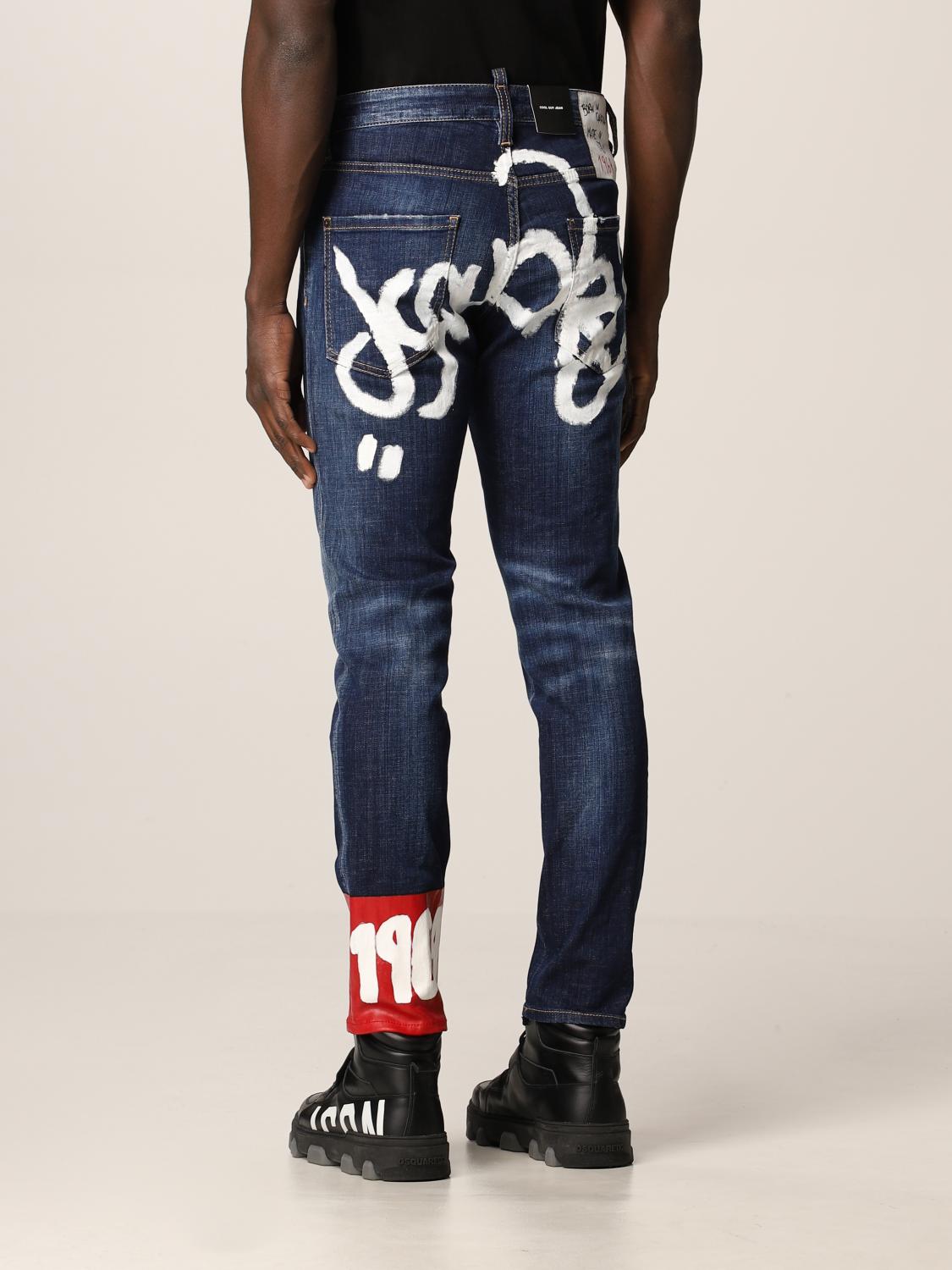 dsquared2 jeans with patches