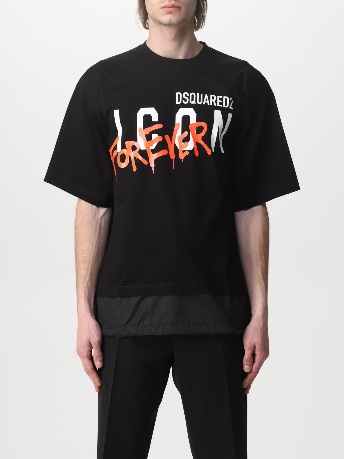 DSQUARED2 T shirt With Icon Forever Print Black Dsquared2 T shirt 
