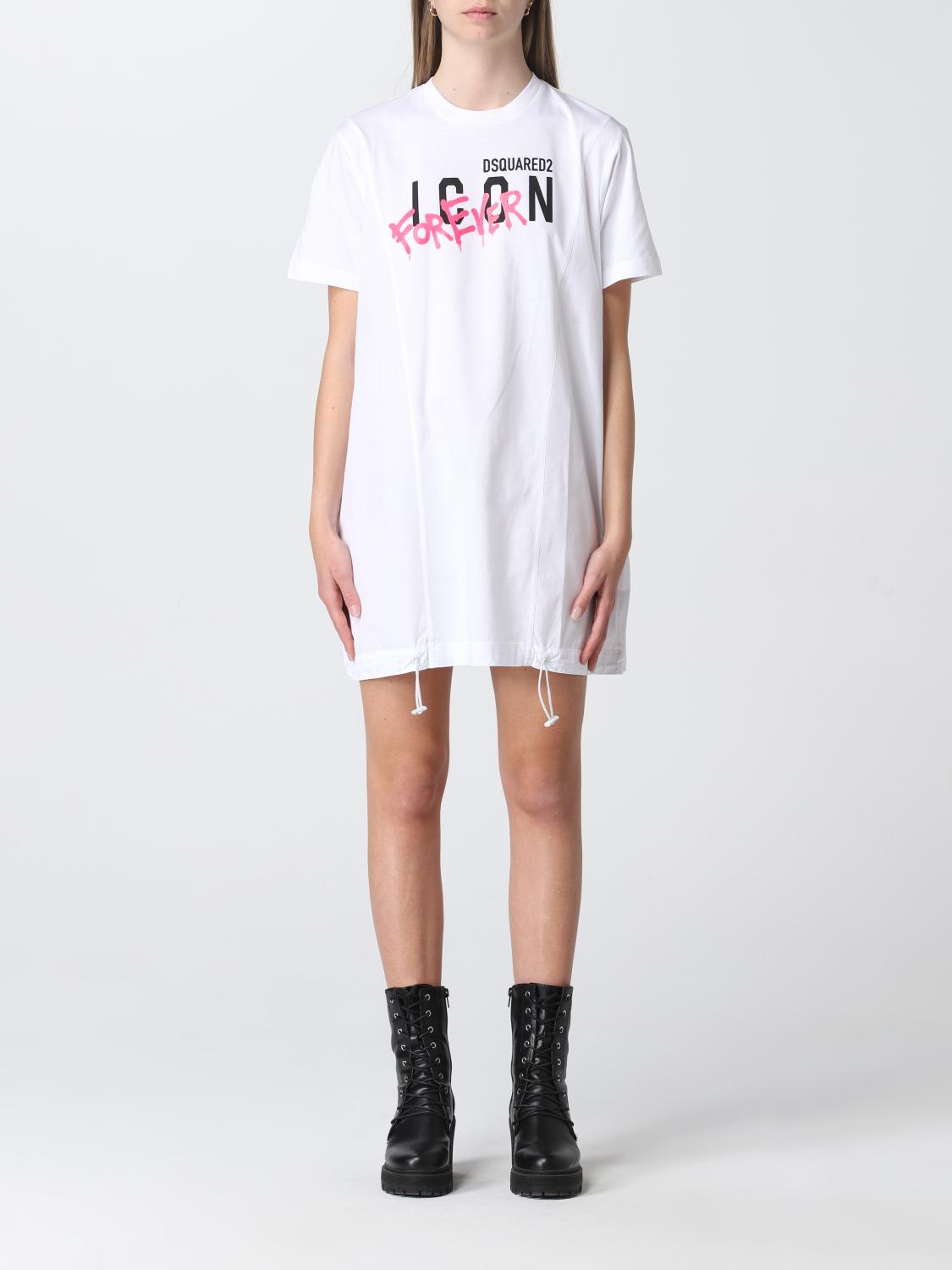 DSQUARED2: Abito a t-shirt Icon Forever - Bianco | Abito Dsquared2  S80CT0012S23009 GIGLIO.COM