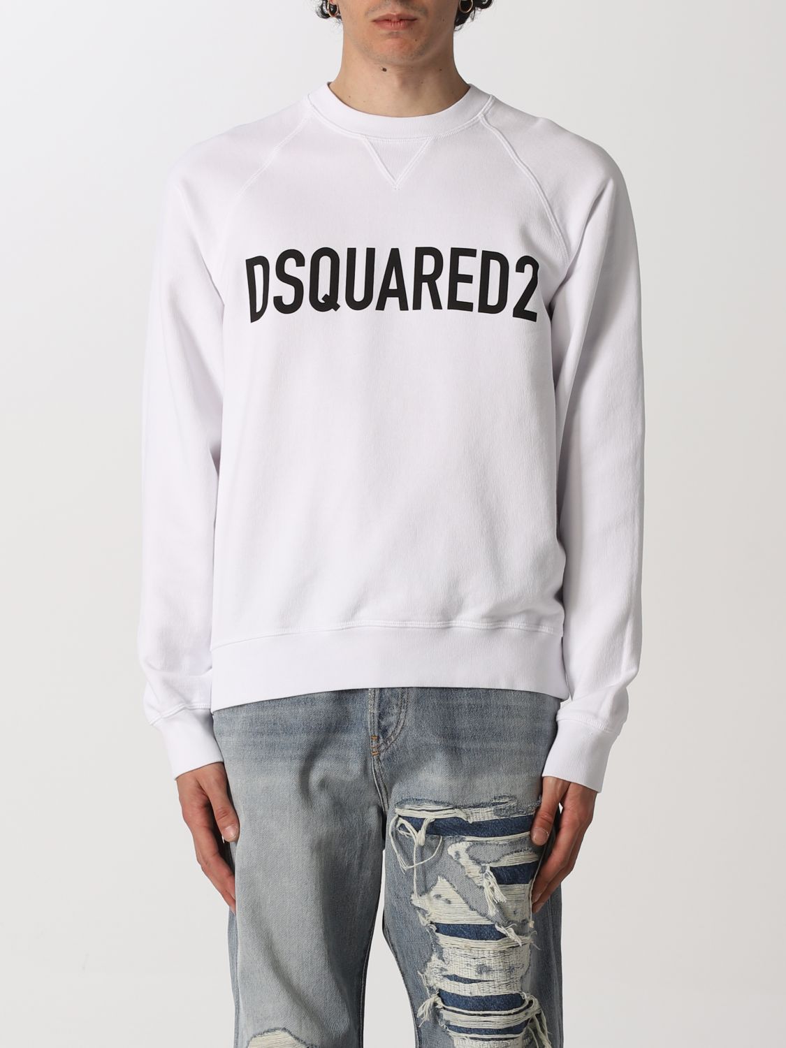 Felpa Dsquared2: T-shirt Dsquared2 con stampa logo bianco 1