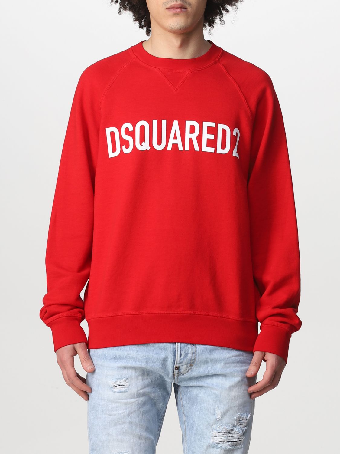 Felpa Dsquared2: T-shirt Dsquared2 con stampa logo rosso 1