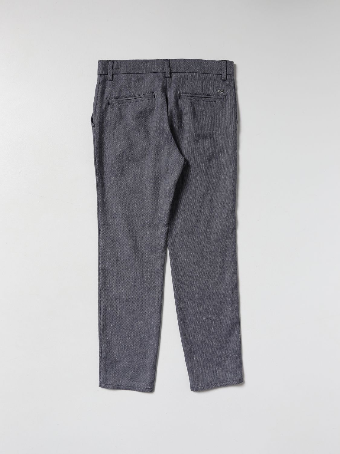 Pantalone Emporio Armani: Pantalone Emporio Armani in lino e cotone blue 2