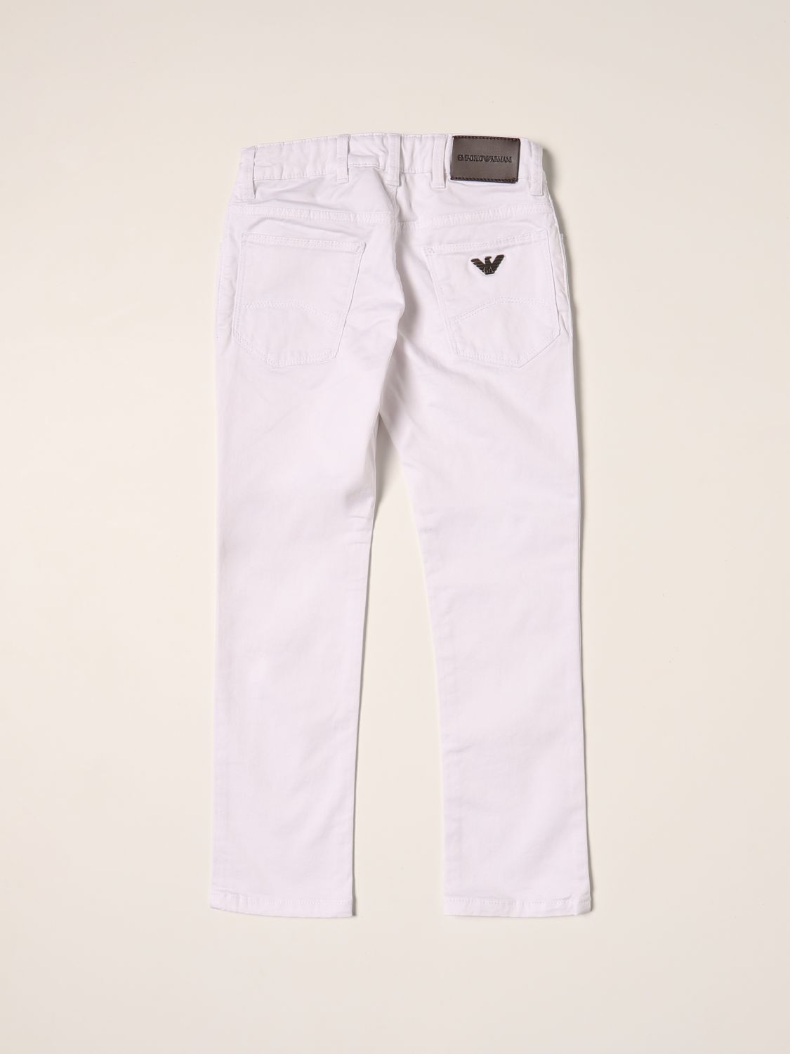 Trousers Emporio Armani: Emporio Armani slim fit trousers white 2