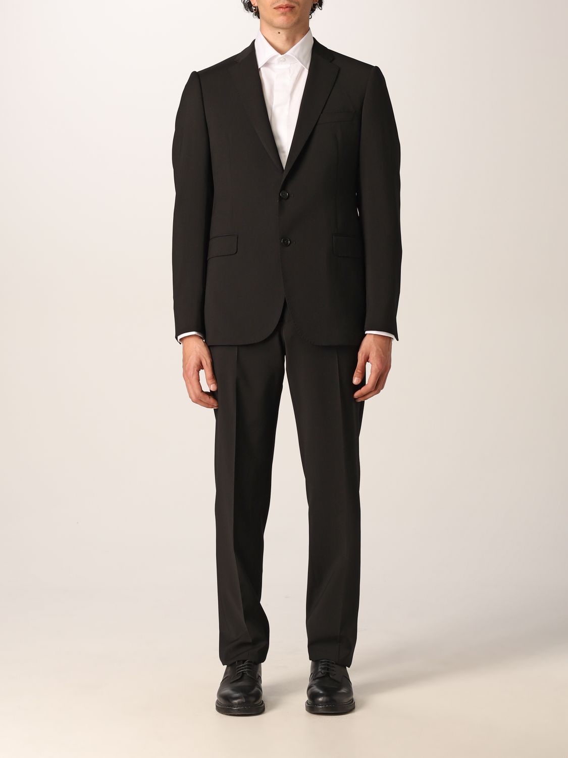 EMPORIO ARMANI: Elegant suit in virgin wool - Black | Emporio Armani ...