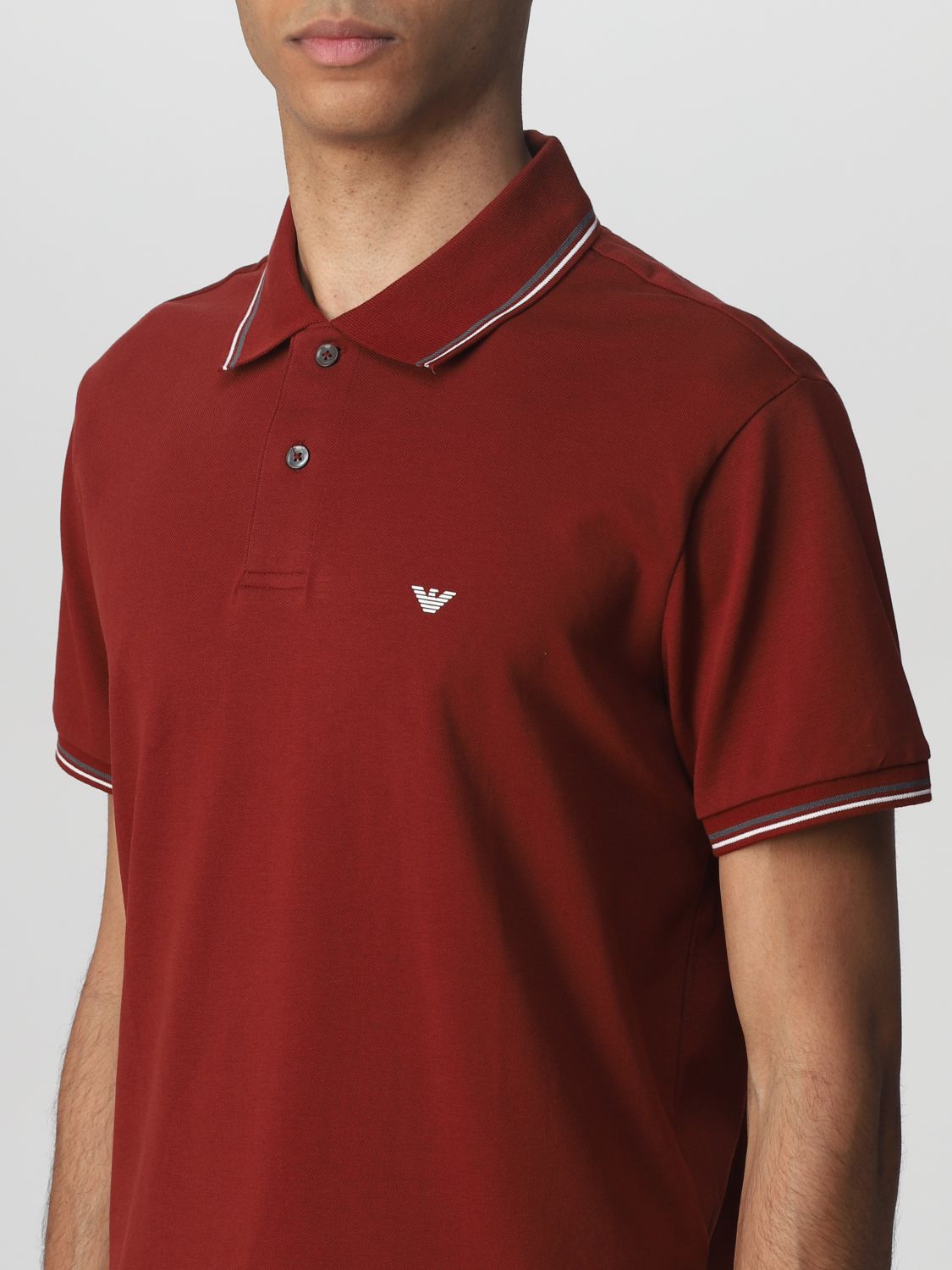 Emporio Armani Outlet: polo shirt for man - Brick Red Emporio Armani polo shirt 8N1FB41JPTZ online on GIGLIO.COM
