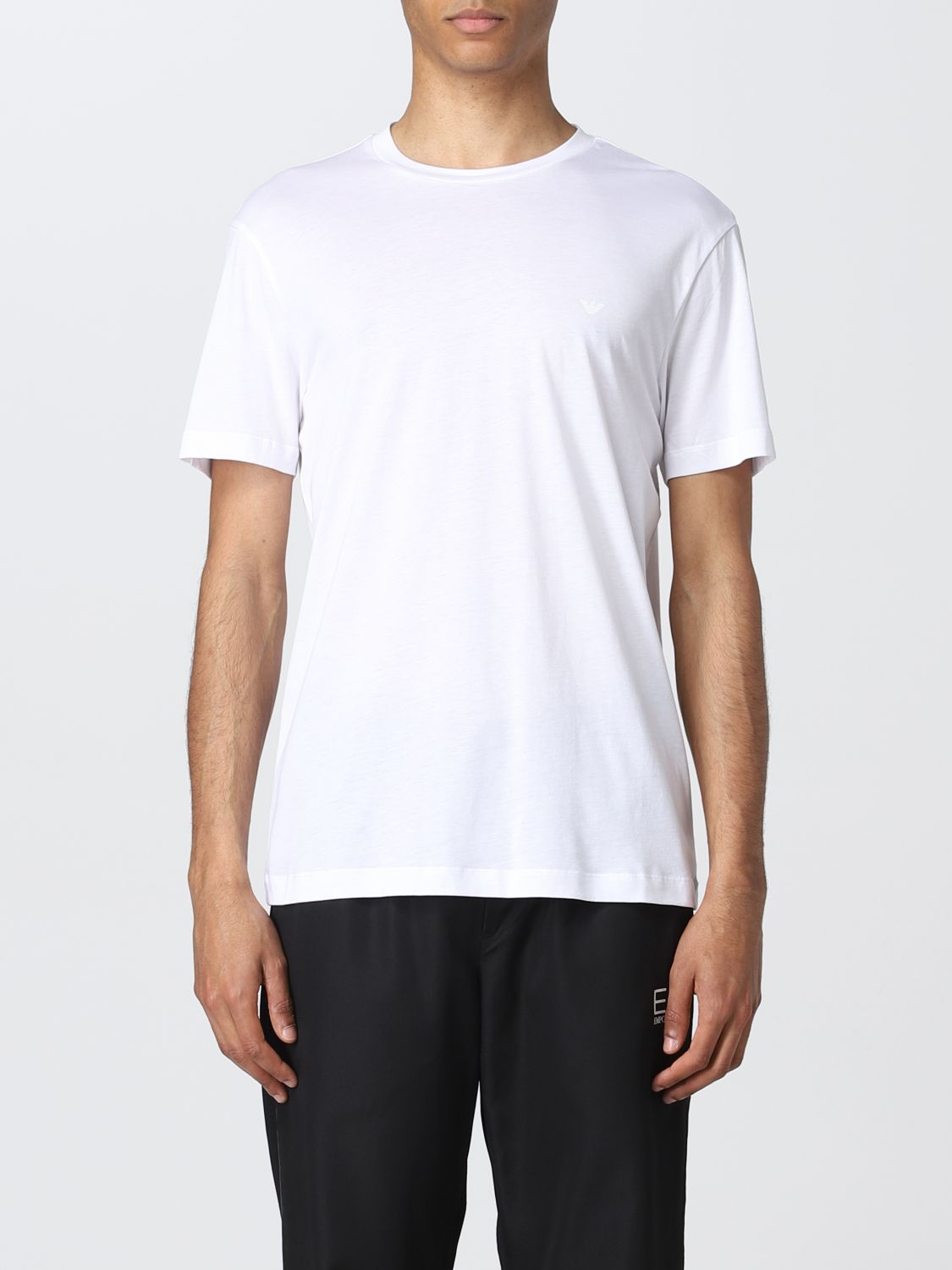 EMPORIO ARMANI: basic t-shirt - White | Emporio Armani t-shirt ...