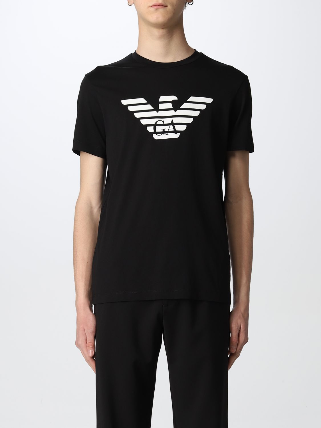 Emporio Armani Outlet: cotton T-shirt - Black | Emporio Armani t-shirt ...