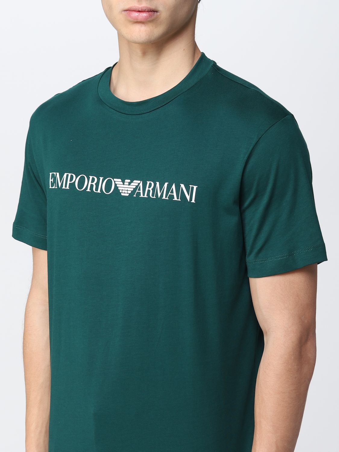 Emporio Armani Outlet: cotton T-shirt Grass Green | Emporio Armani t-shirt 8N1TN51JPZZ online at