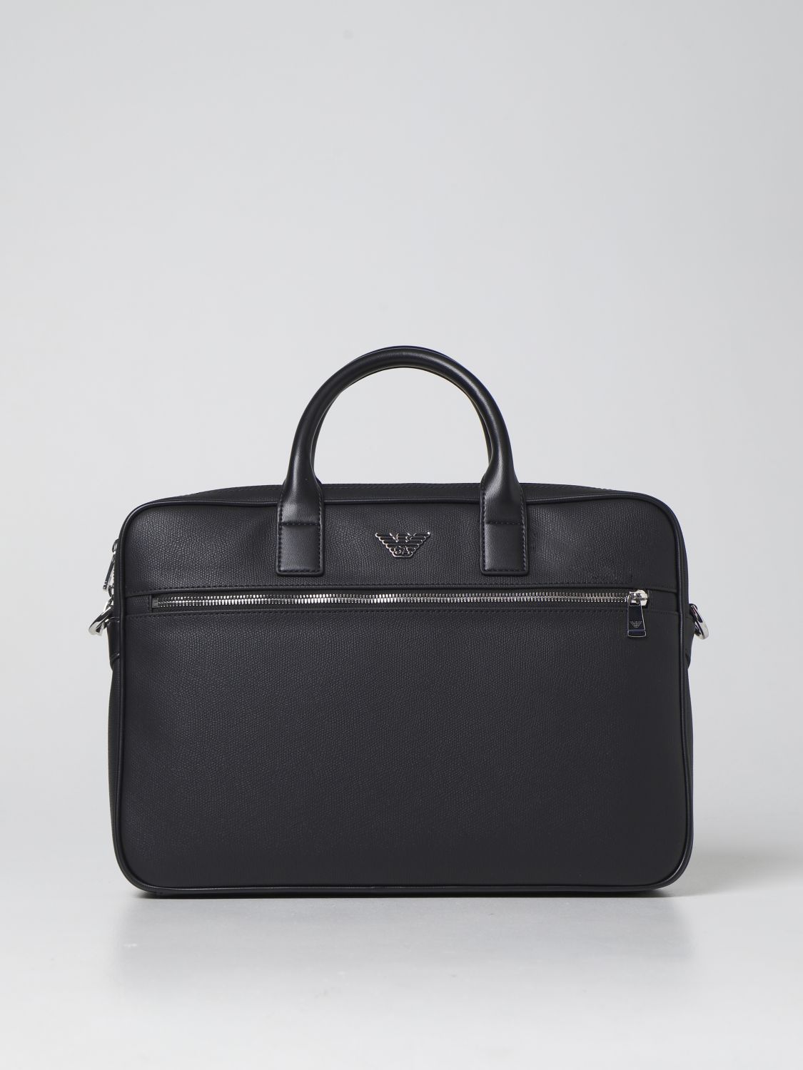 EMPORIO ARMANI: business bag in synthetic leather - Black | Emporio ...