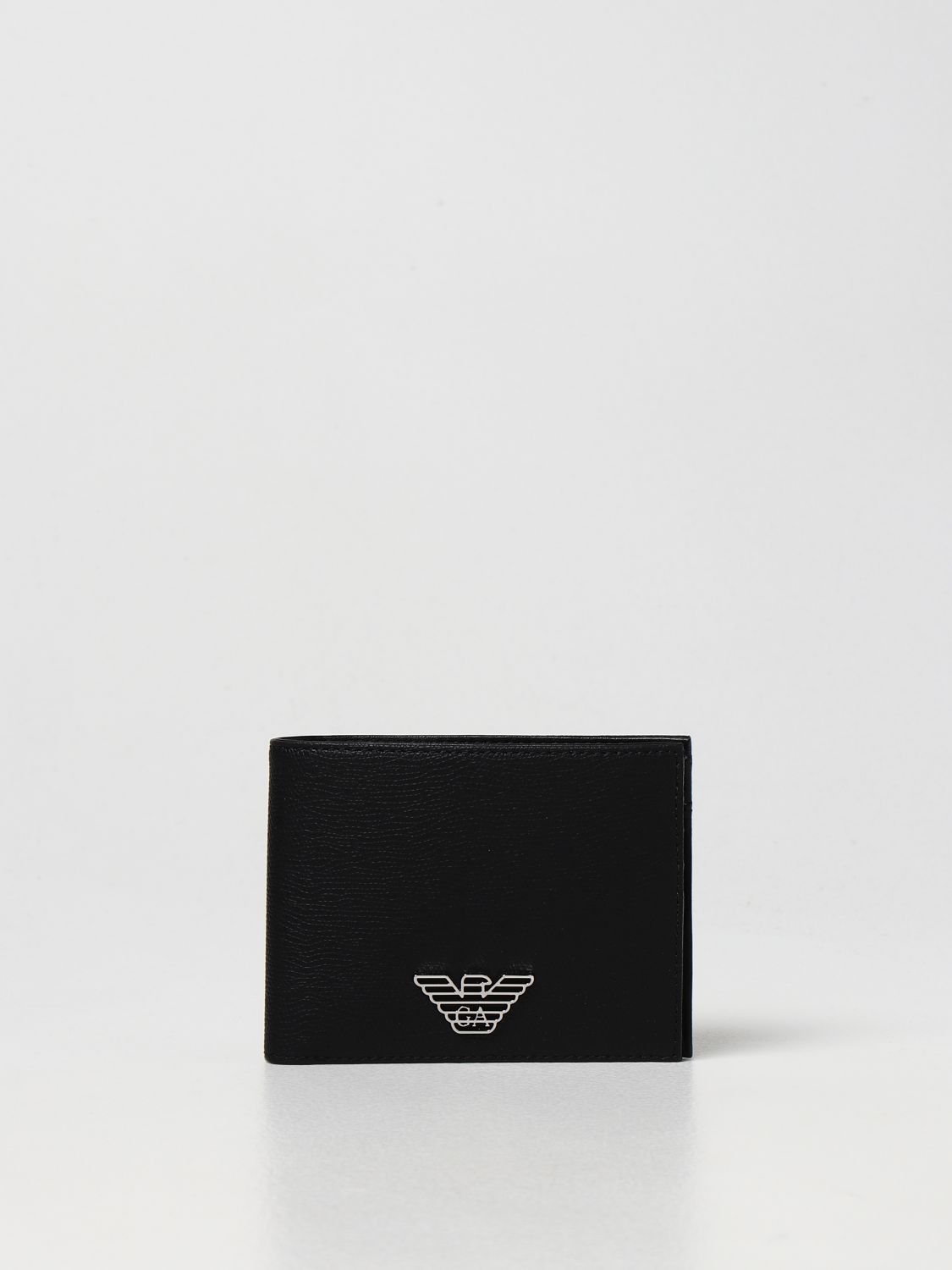 Emporio Armani Wallet With Eagle Logo In Black | ModeSens