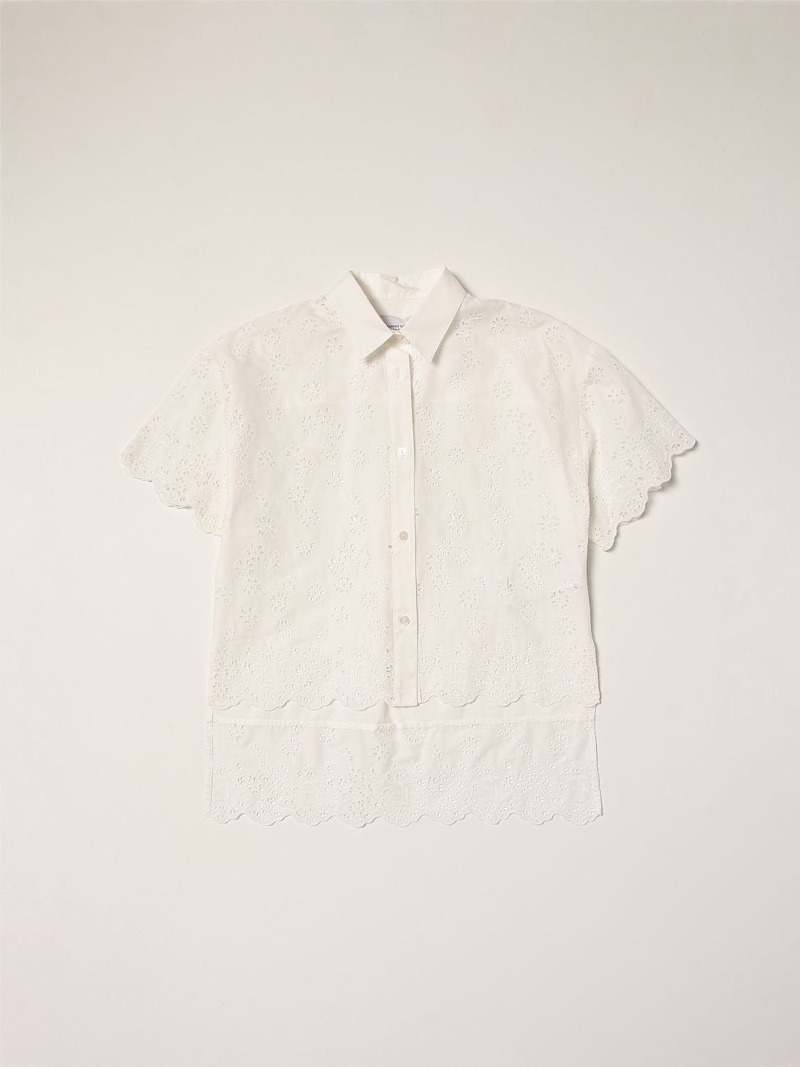 Рубашка Ermanno Scervino: Рубашка Ermanno Scervino девочка белый 1