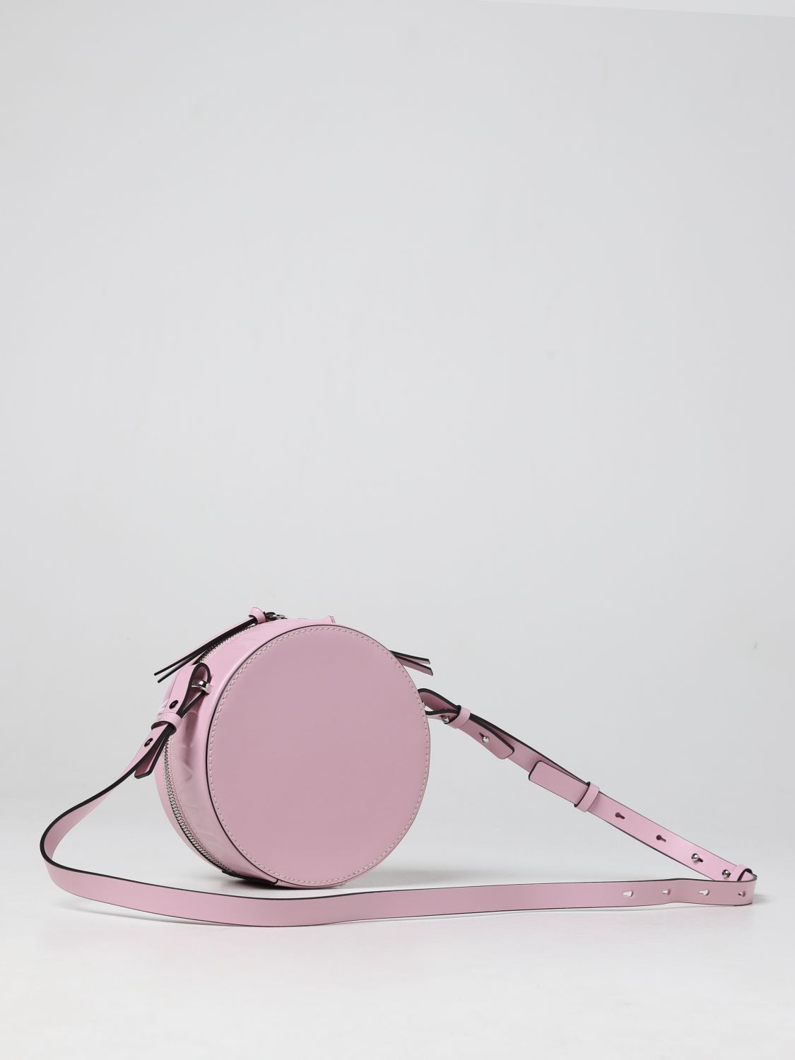 Mini bag Ganni: Round Ganni bag in smooth leather pink 2