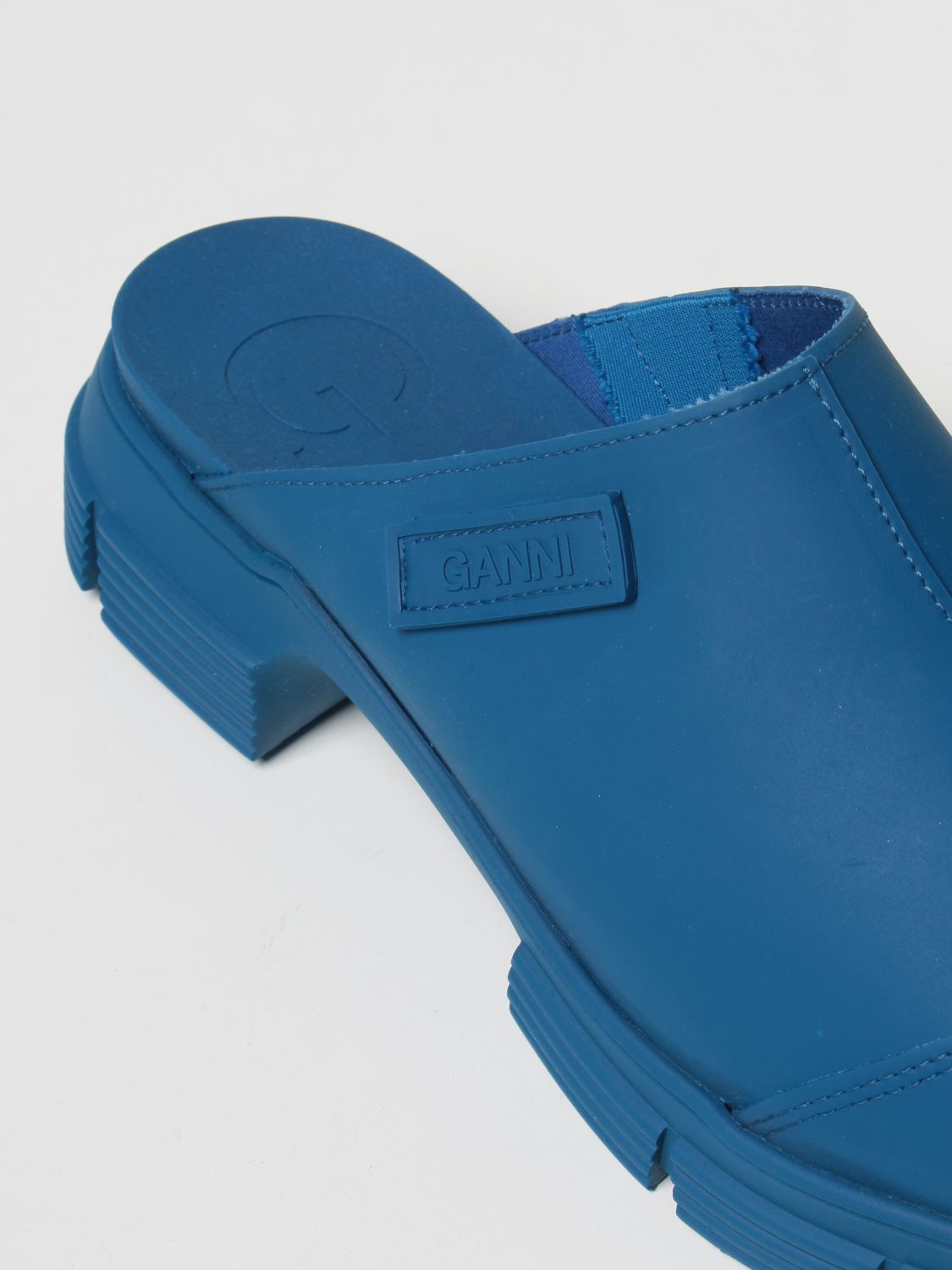Flat shoes Ganni: Ganni sabots in recycled rubber blue 4