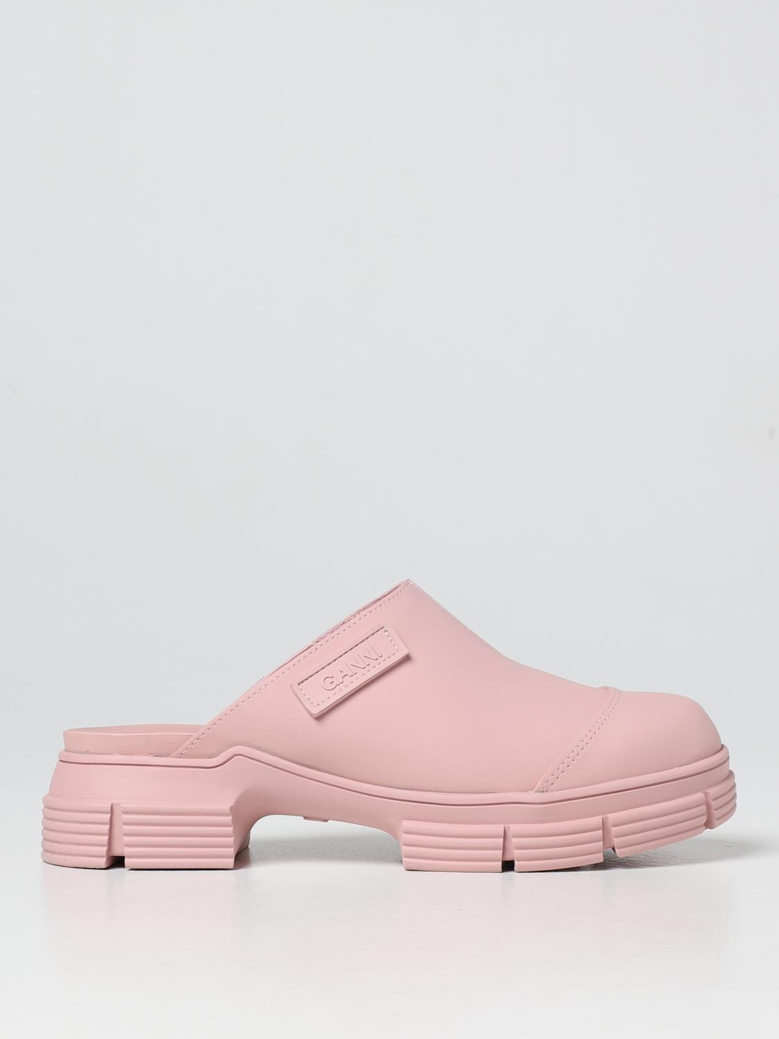 Ganni Recycled Rubber City Mule Pink Nectar In Pink