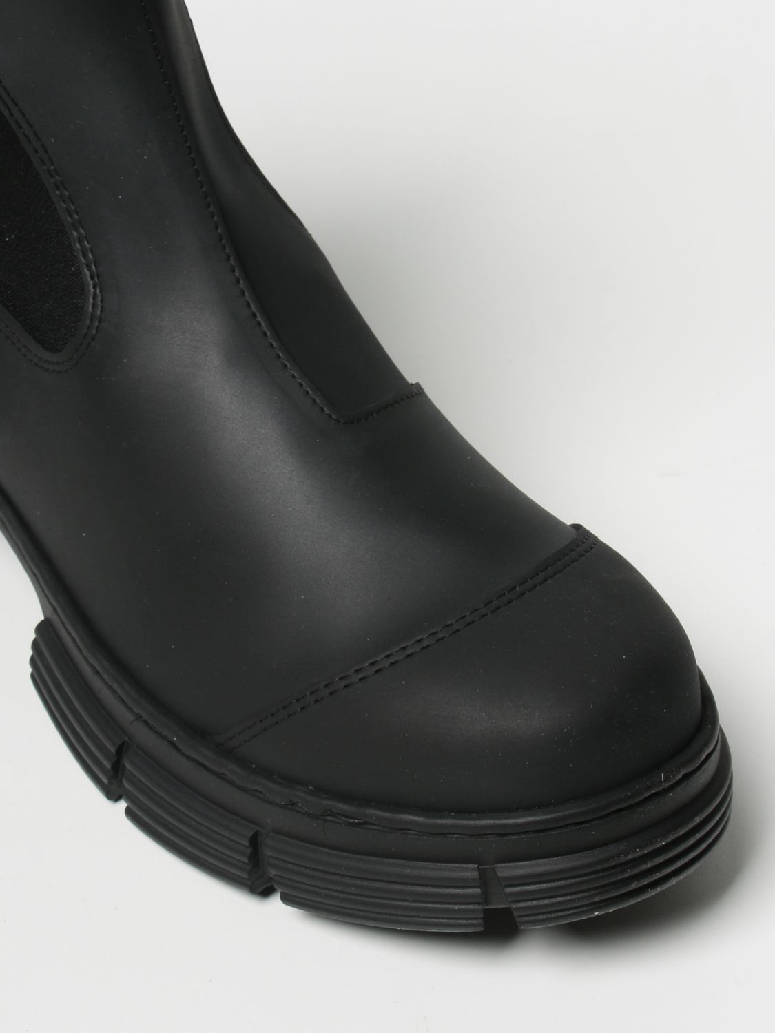 Flat booties Ganni: Ganni rubber slip on boots black 4