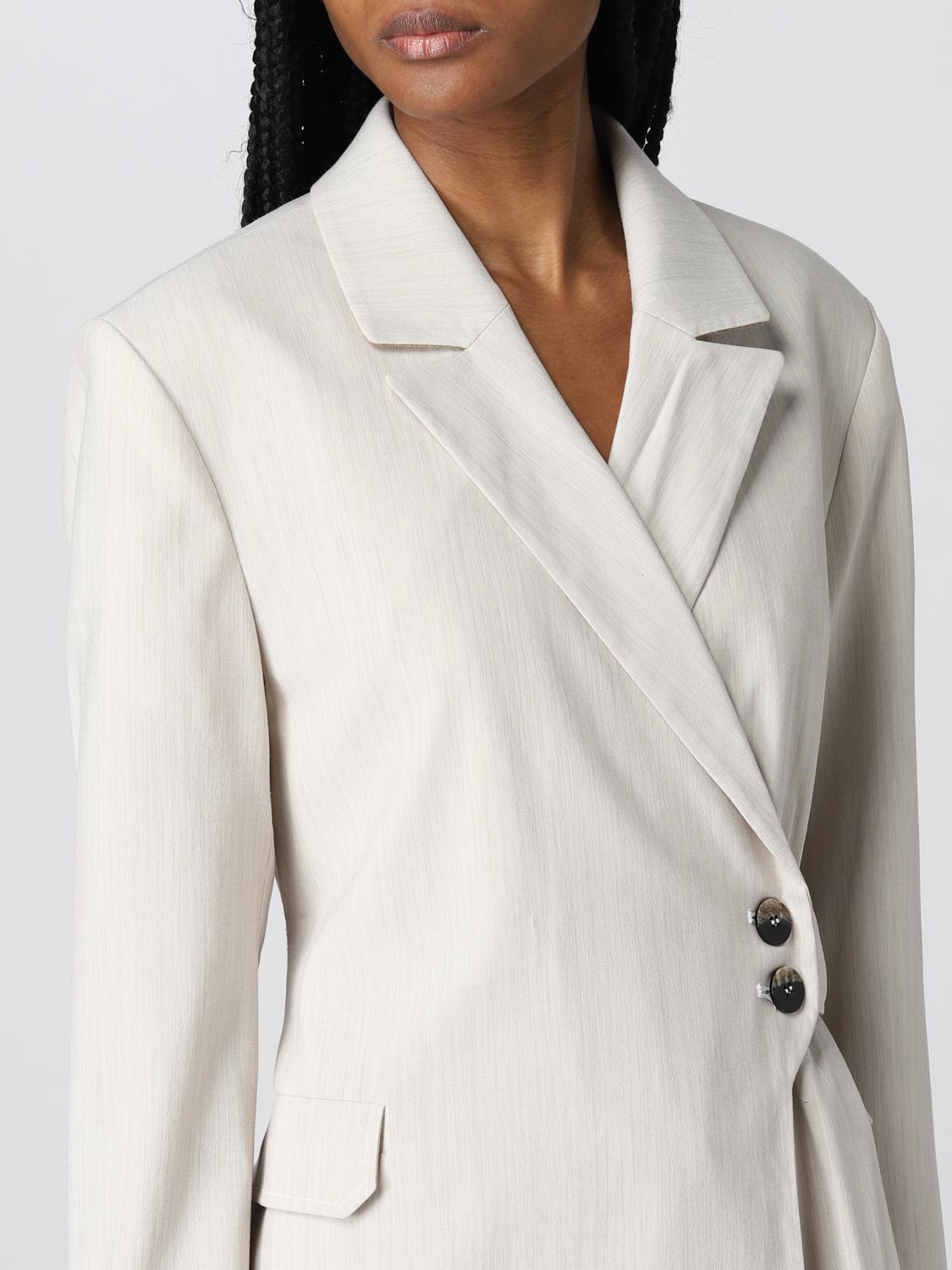 GANNI: Blazer women - Yellow Cream | Blazer Ganni F6801 GIGLIO.COM