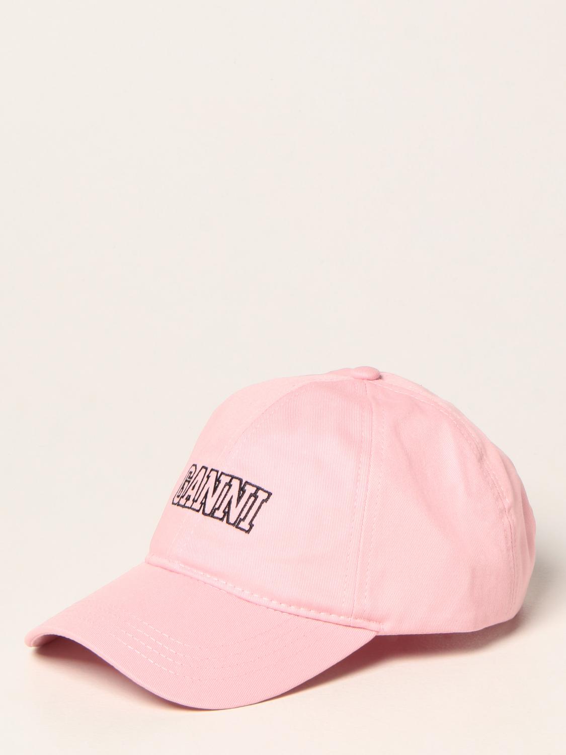 Click to view more detailed imagery on our partner's website Ganni Baseball Cap In Cotton With Logo In Pink