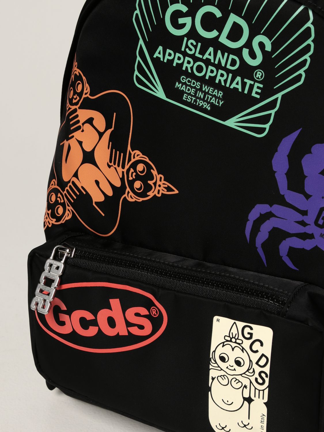 Backpack Gcds: Gcds nylon backpack with prints black 4