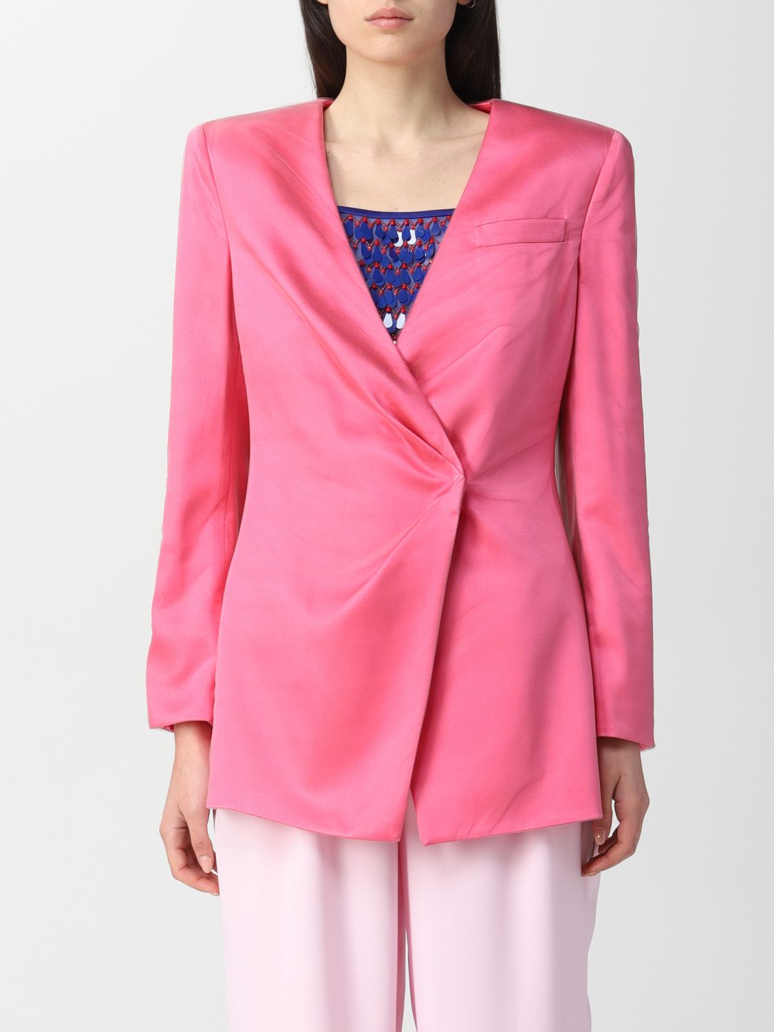 Blazer Giorgio Armani: Giorgio Armani blazer with slit pocket pink 1
