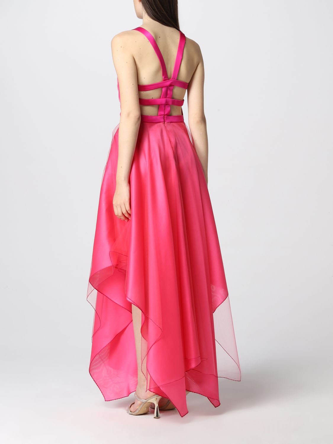 GIORGIO ARMANI: long chiffon dress - Pink  Giorgio Armani dress  2SHVA0B3T03JR online at