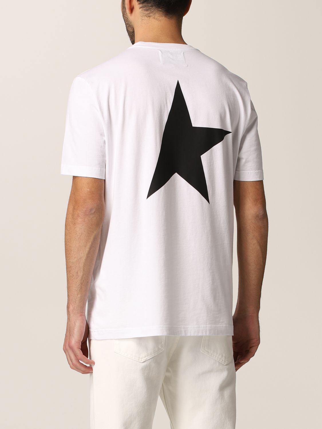 GOOSE: Star cotton t-shirt - White Golden Goose t-shirt GMP01056P00059310283 on GIGLIO.COM