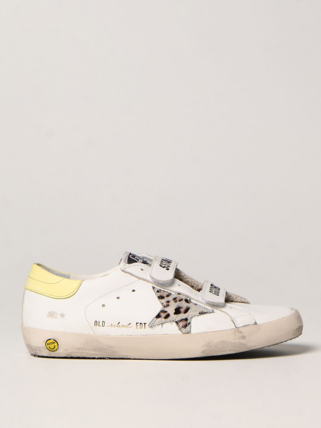 GOLDEN GOOSE: Old School sneakers in worn leather - White | Golden ...