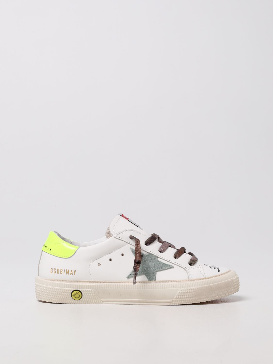 Shop Golden Goose May  Sneakers In Smooth Leather In White