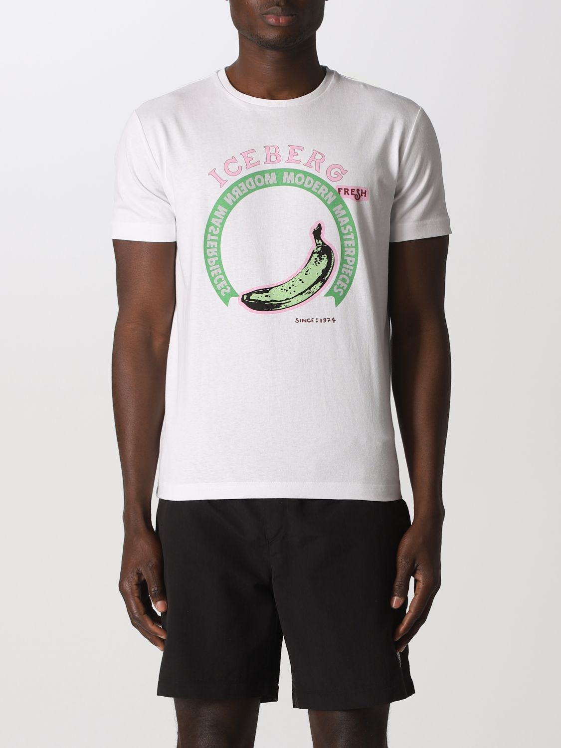 ICEBERG: t-shirt for man - White | Iceberg t-shirt F0156304 online on ...