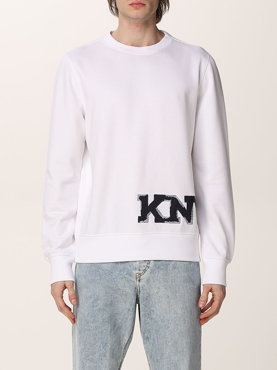 KNT: cotton sweatshirt with logo - White | Knt sweatshirt UMM0244 ...