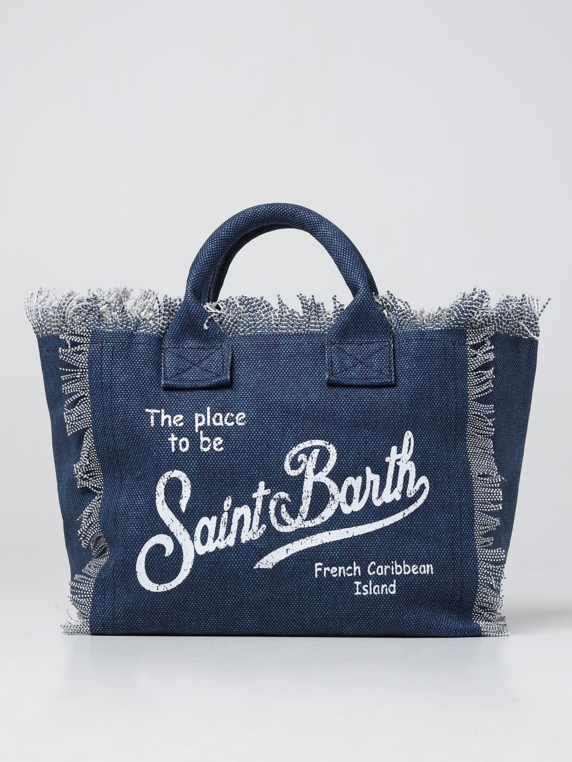 Bag Mc2 Saint Barth: Mc2 Saint Barth tote bag in canvas with logo blue 1