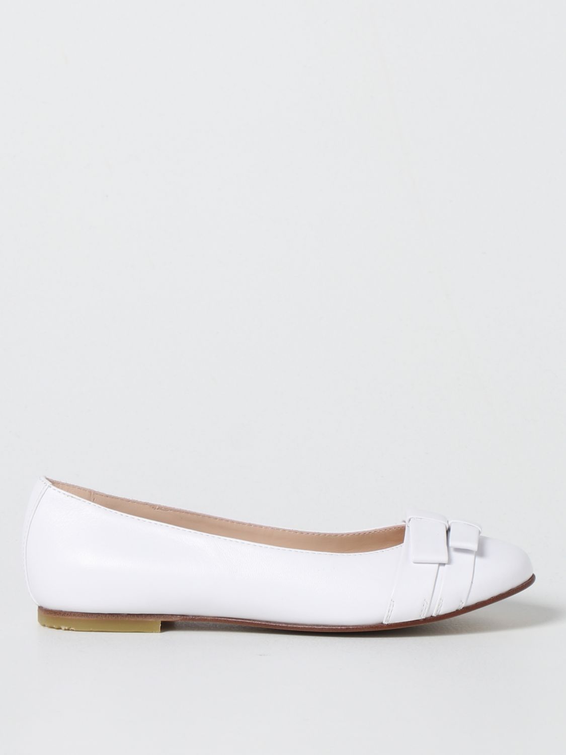 Shop Montelpare Tradition Leather Ballerinas In White
