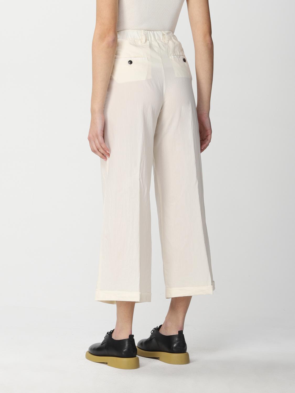 MYTHS: Ampio alla caviglia cotone e seta - Panna | Pantalone Myths D19274  GIGLIO.COM