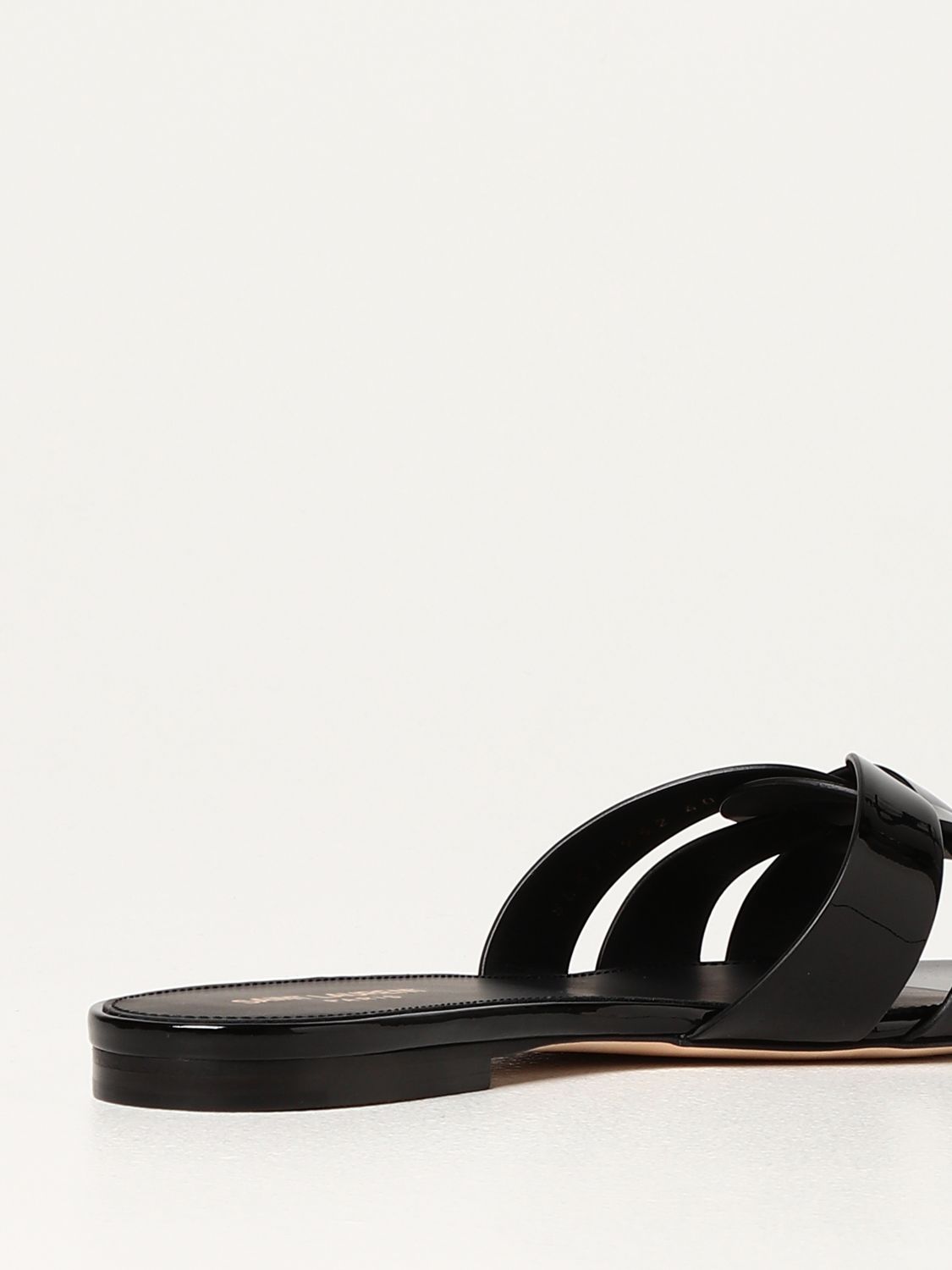 Flat sandals Saint Laurent: Saint Laurent Tribute patent leather sandals black 3