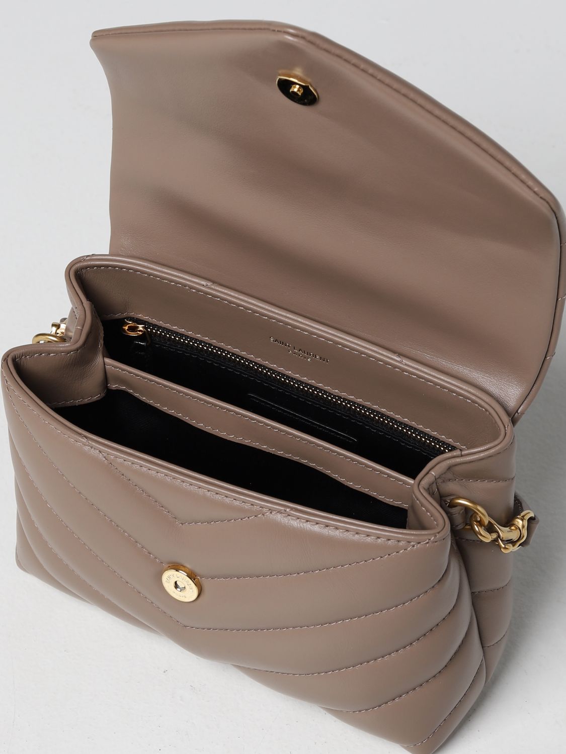 Mini sac à main Saint Laurent: Sac porté épaule femme Saint Laurent taupe 5