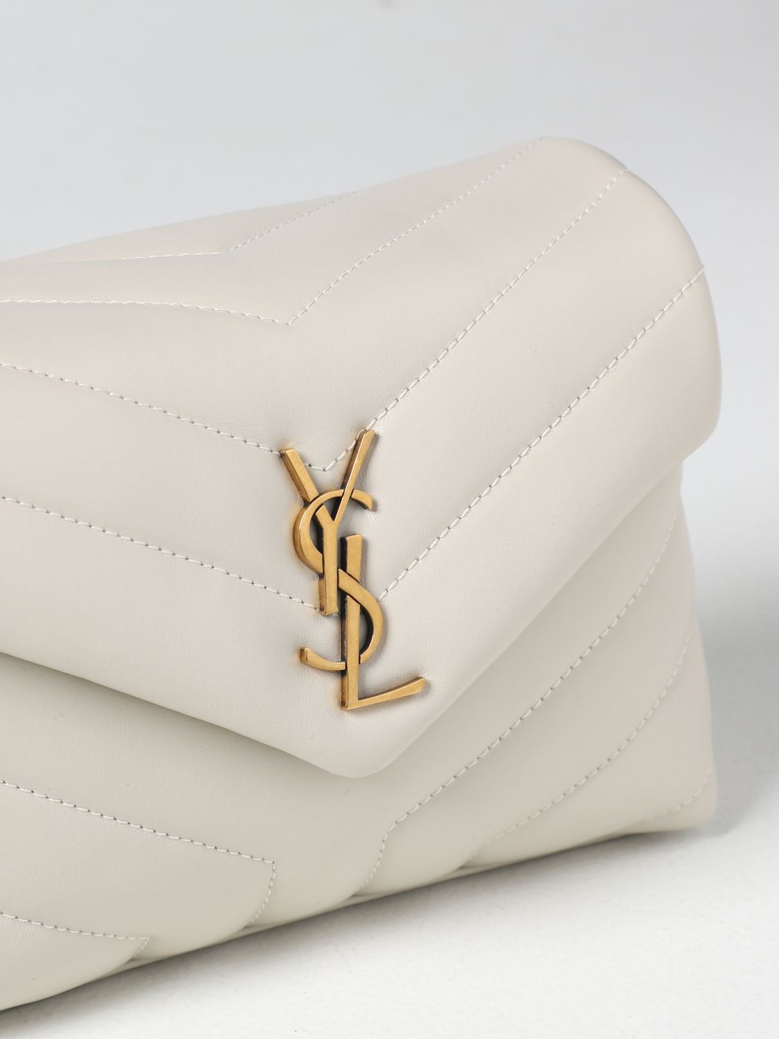 Mini sac à main Saint Laurent: Sac porté épaule femme Saint Laurent jaune crème 4
