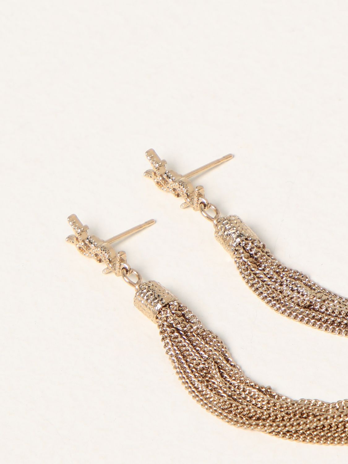 Jewel Saint Laurent: Saint Laurent Loulou earrings with chain tassels gold 2