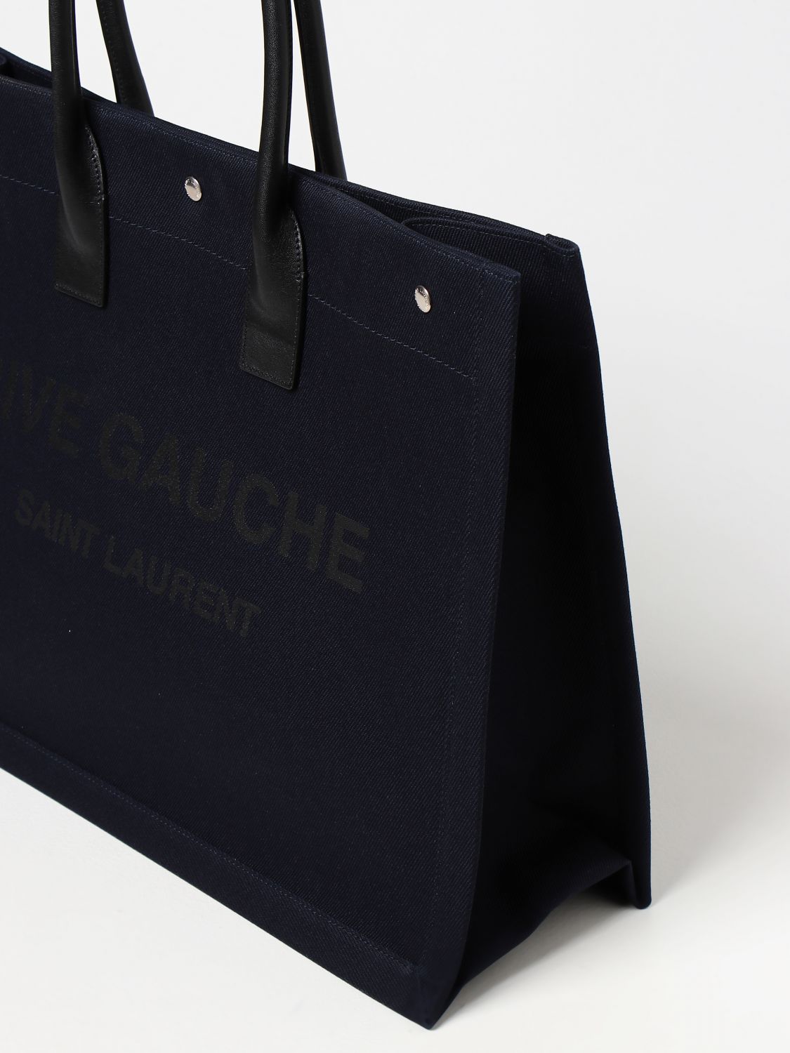 Shop Saint Laurent CABAS RIVE GAUCHE RIVE GAUCHE TOTE BAG IN FELT AND  LEATHER (509415FHVPE4363) by E&Sショップ