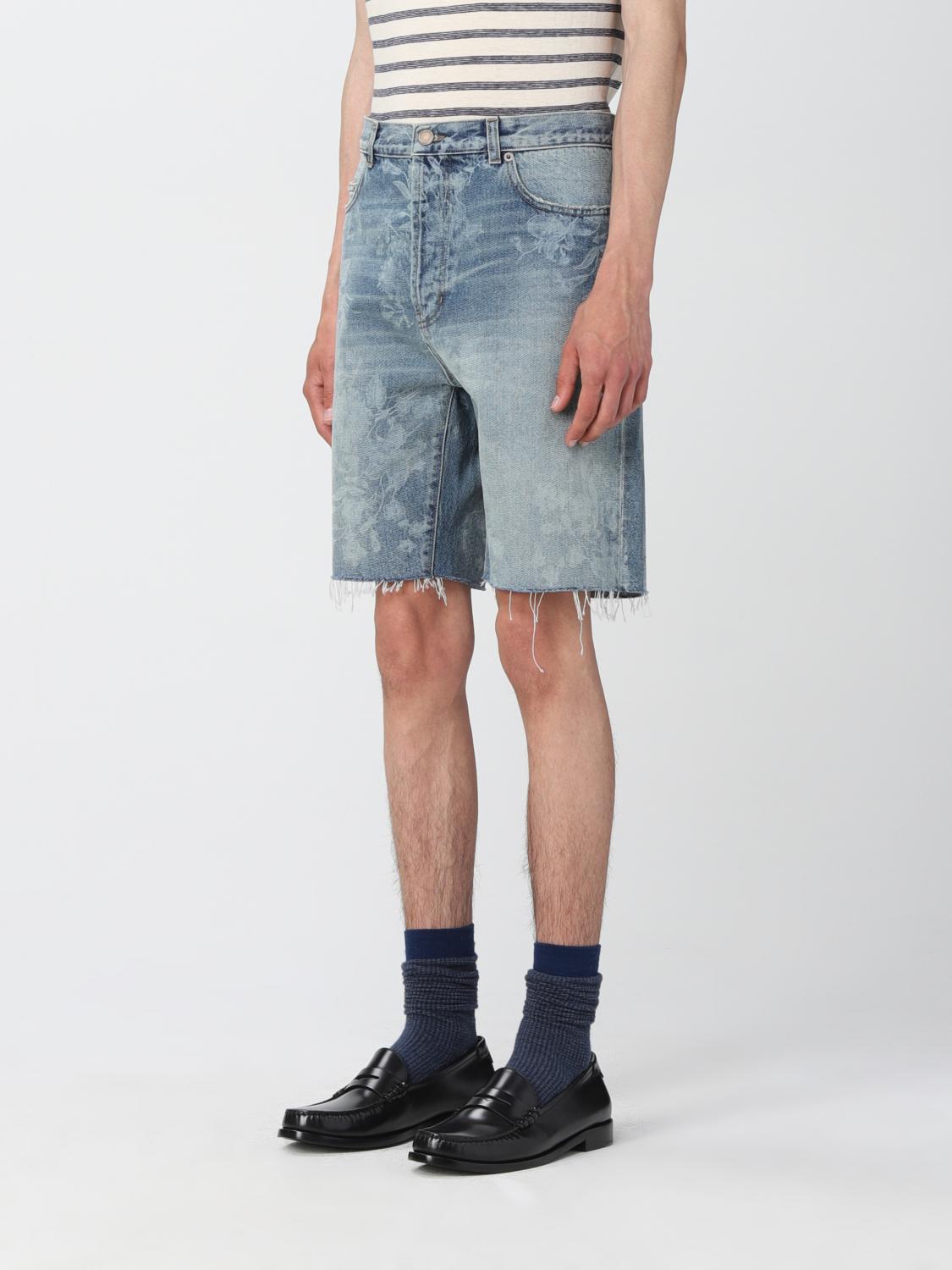 SAINT LAURENT: denim shorts - Stone 