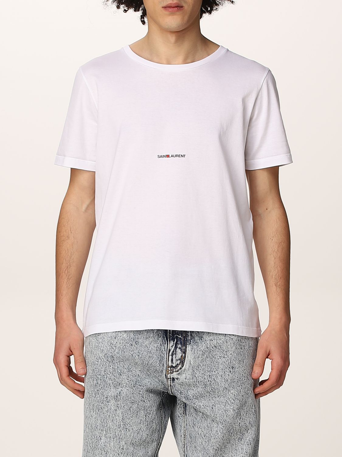 T-shirt Saint Laurent: Saint Laurent cotton t-shirt with logo white 1