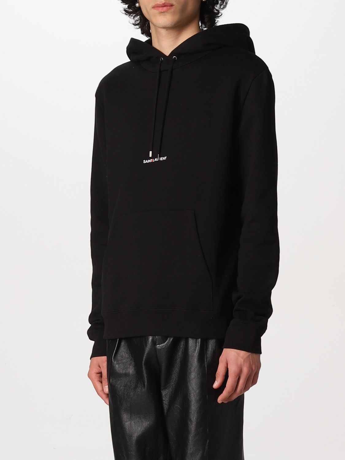 Sweatshirt Saint Laurent: Saint Laurent cotton hoodie with logo black 4