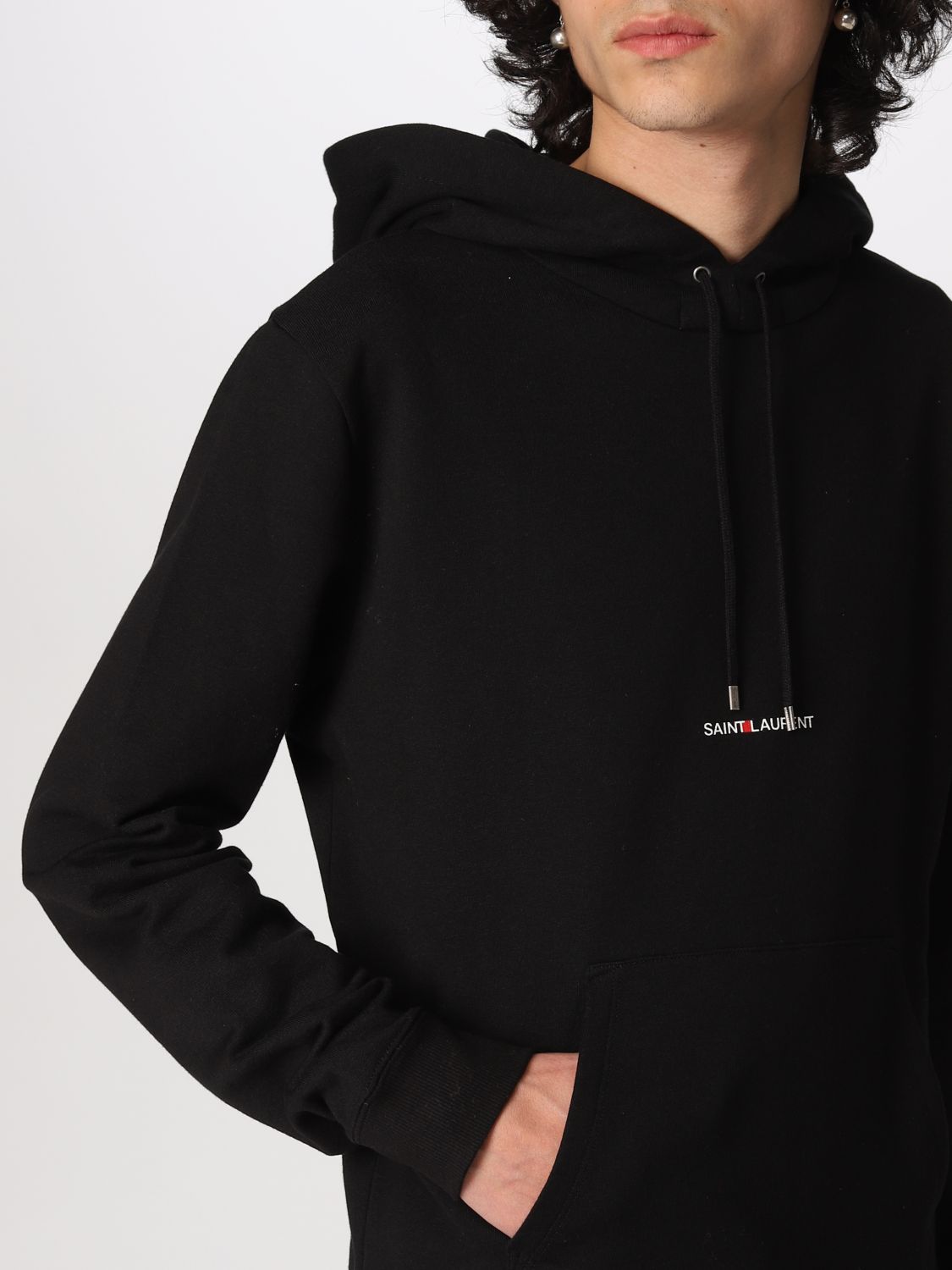 Sweatshirt Saint Laurent: Saint Laurent cotton hoodie with logo black 5