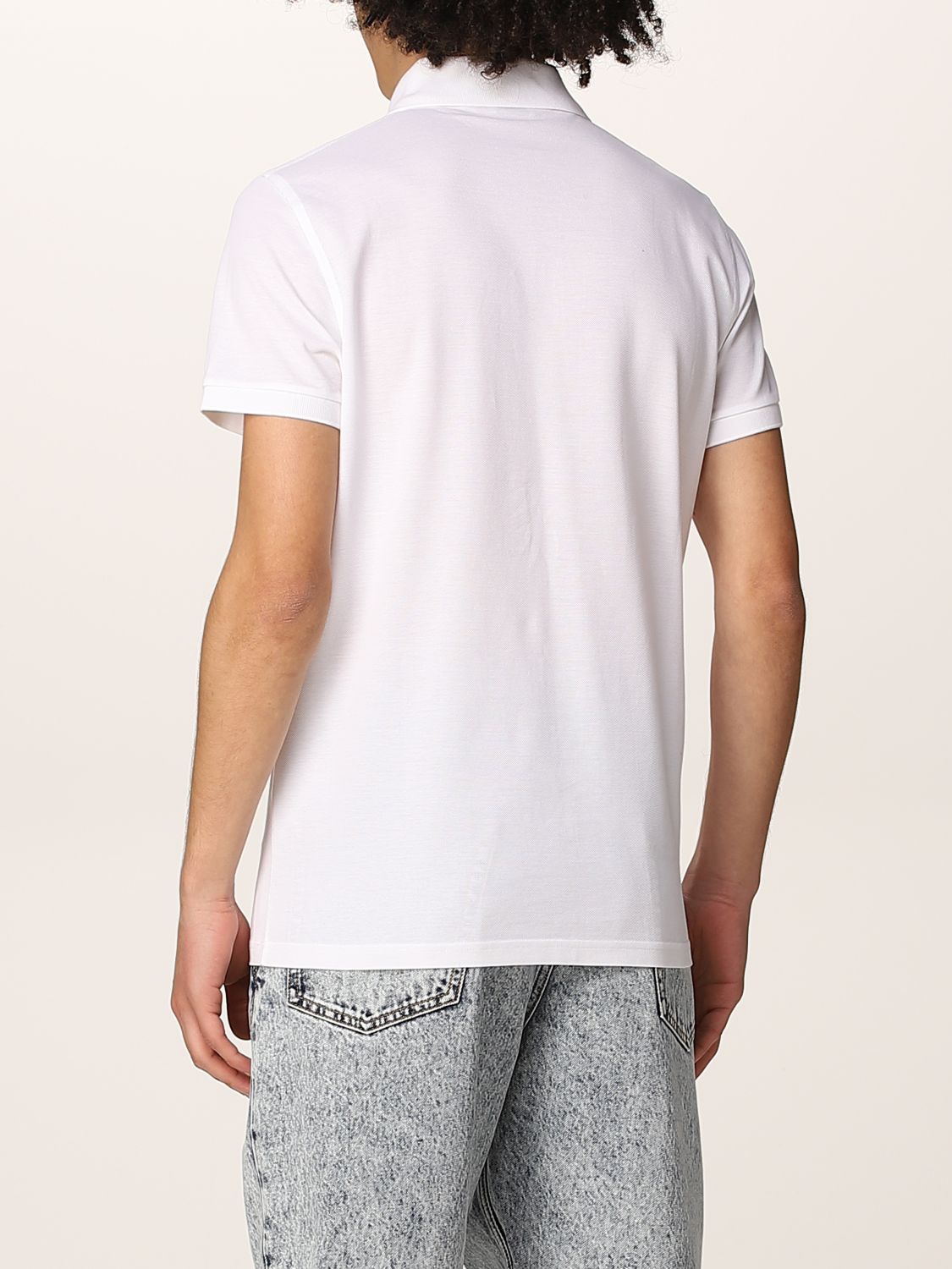 Polo shirt Saint Laurent: Saint Laurent piqué cotton basic polo t-shirt white 3