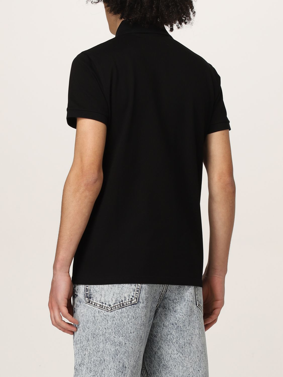 Polo shirt Saint Laurent: Saint Laurent piqué cotton basic polo t-shirt black 3