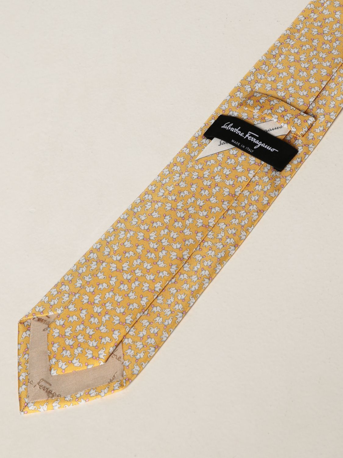 Tie Salvatore Ferragamo: Salvatore Ferragamo silk tie with elephants pattern yellow 2
