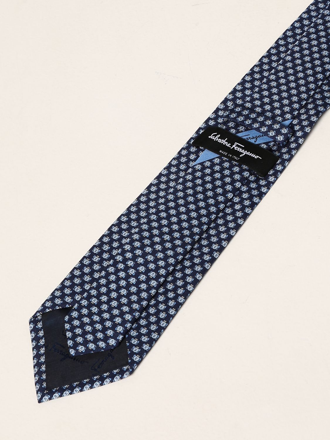 Tie Salvatore Ferragamo: Salvatore Ferragamo silk tie with mini frogs blue 2
