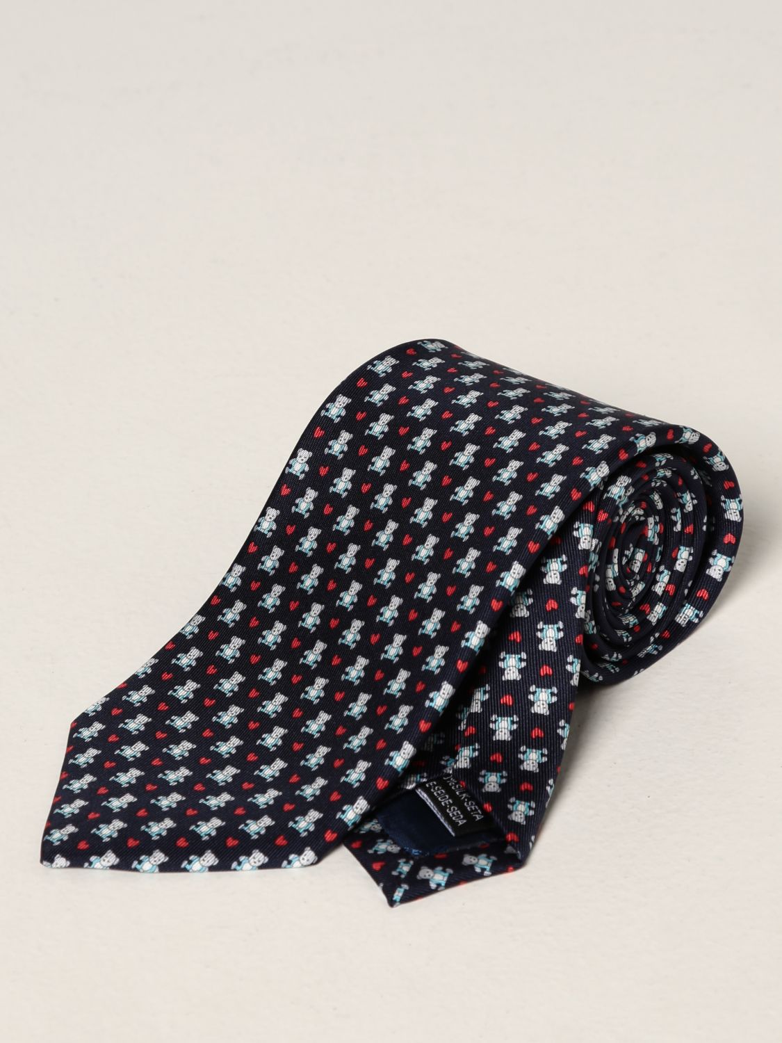 Tie Salvatore Ferragamo: Salvatore Ferragamo silk tie with bears pattern navy 1